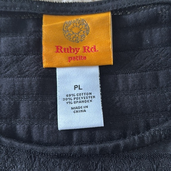 Ruby Rd Black Women's Top Petite Large - Picture 5 of 9